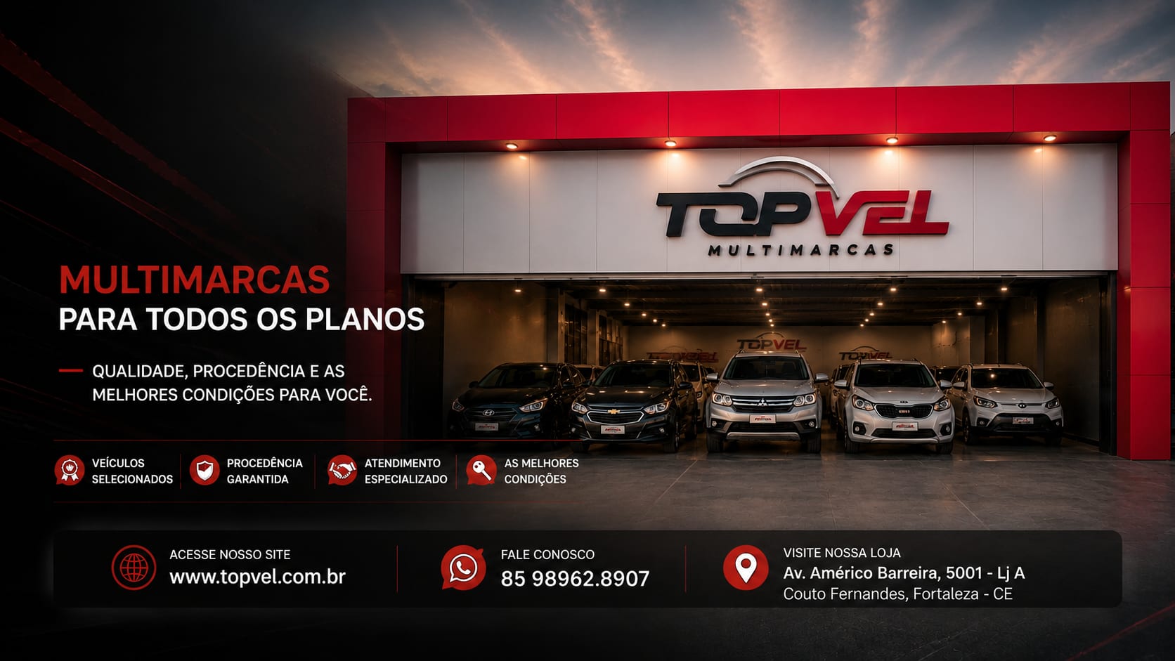 Fachada da TopVel Multimarcas
